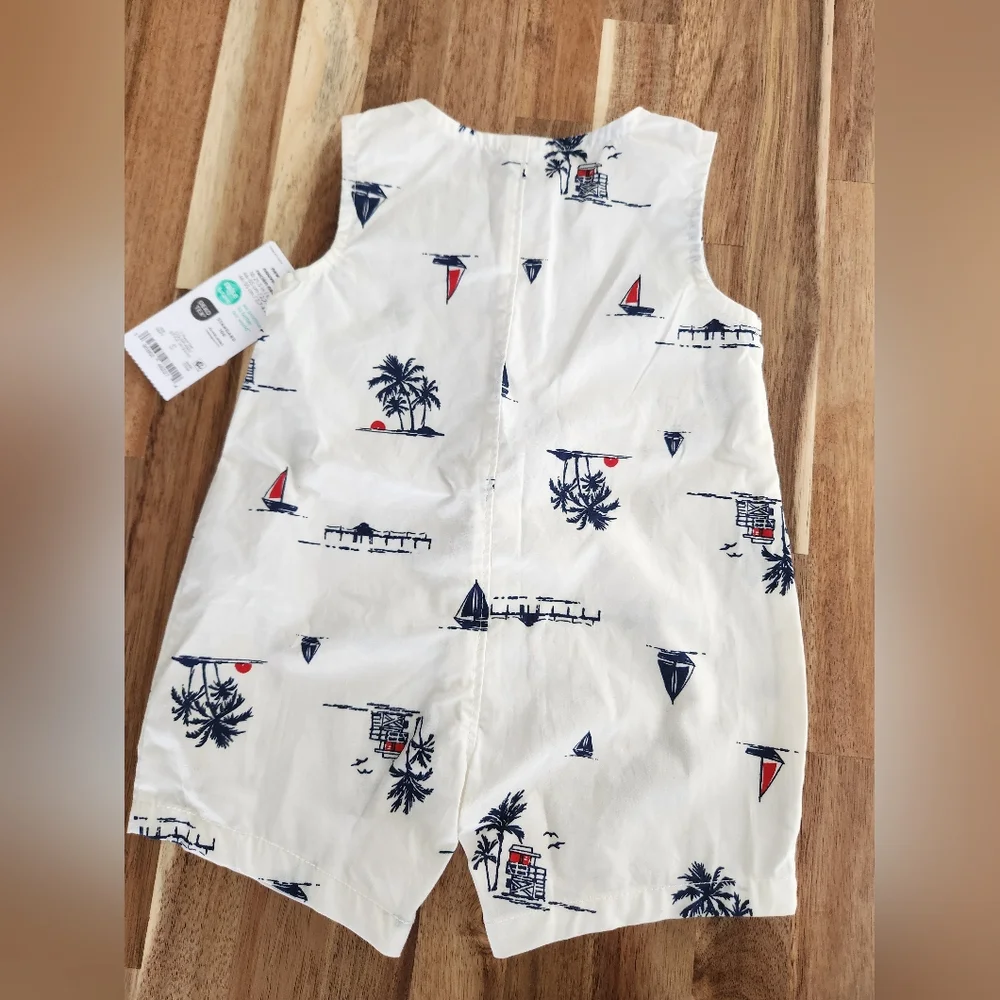 Carter’s Baby Nautical‎ Romper Onesie - 100% Cotton Size Newborn NWT